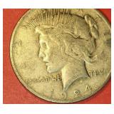 1924 US LIBERTY PEACE SILVER $1 DOLLAR COIN