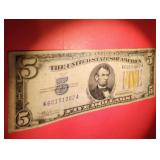1934A $5 DOLLAR SILVER CERTIFICATE