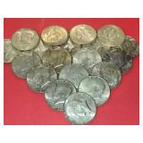 (20) 1 ROLL 1967 US 40% SILVER KENNEDY HALF DOLLAR