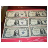 (6) $1 DOLLAR SILVER CERTIFICATES
