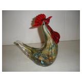 Murano Glass Rooster  9 inches tall