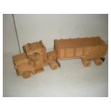 Wood Tractor Trailer  22 inches long