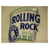 Rolling Rock Metal Sign  35x40 inches