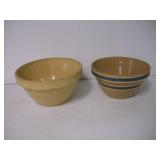 (2) Crock Bowls  10 inches