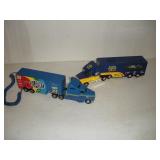 (2) Toy Tractor Trailers  13 inches long