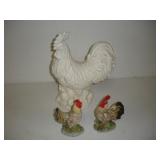 Ceramic Roosters  tallest - 14 inches