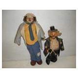 (2) Clown Dolls  tallest - 16 inches