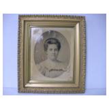 Vintage Print on Canvas - damaged  24x28 inches