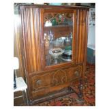 Walnut Glass Door China Cupboard