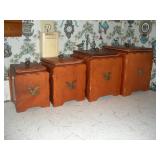 Early American Wooden Cannister Set - 4pc