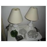 Hobnell Table Lamps & Jeannette Glass Trinket