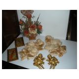 Chalkware Plaques, Feather Art