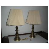 (2) Brass Table Lamps  29 inches tall
