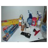 Kitchen Wrap & Partial Bottle of Cleaning Supplies