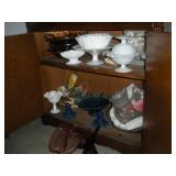 Blue Glass & Milk Glass