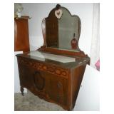 Walnut 4 Drawer Dresser w/Mirror  22x48x34 inches