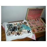 Costume Jewelry & (2) Jewelry Boxes