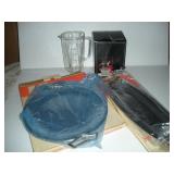 Glass Pitcher and Stainless Steel Trays