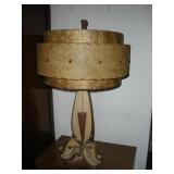 Mid Century Chalkware Table Lamp  31 inches tall