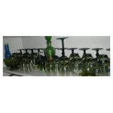 Federal Green Gobblets & Stemware