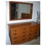 Hard Rock Maple Dresser w/Mirror  55x21x34 inches