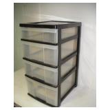 Plastic 4 Drawer Storage Organizer  13x16x25