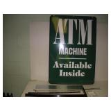 (NIB) Double Sided Metal ATM Machine Sign  24x36