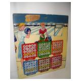 Vintage Pinball Bingo Back Glass - 24x26 inches