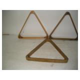 (3) Wood Pool Table Racks