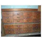 (2) Oak 12 Drawer Cabinets (MS)