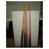 (8) Pool Sticks (various sizes  tallest 59