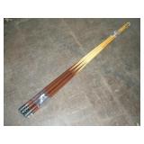 6 Pool Cues Missing Tips (MS)