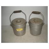 (2) Coal Miners Lunch Boxes  9 inches tall