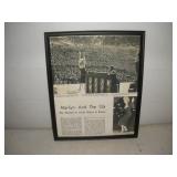 Marilyn Monroe Framed News Article  17x22 inches