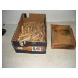 Wooden Clothes Pins & Vintage Wooden Box