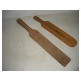 (2) Wooden Paddles - longest 24 inches