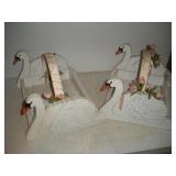 (2) Wooden Swan Flower Boxes  14x14x11 inches