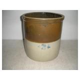2 Gallon Brown & Tan Crock - chipped