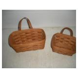 (2) Longaberger Baskets  1991 & 1989  largest 9x5