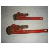 10 & 14 inch Ridgid Pipe Wrenches