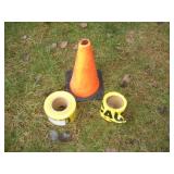 caution tape and 12 inch cone