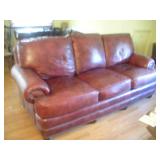 Hancock & Moore leather sofa 90 inches long Faded