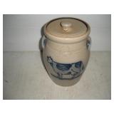 Rowe Pottery Crock w/Lid  1988  11 inches tall