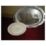 Wendell August Forge Turkey Platter & Fenton Cake