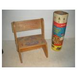Lincoln Logs & Childrens Folding Seat/Step Stool