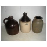 (2) Hootch Jugs & Crock - chipped