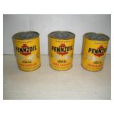 Vintage Pennzoil Flattop Oil Cans