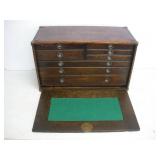 Vintage Oak Dovetailed Machinist Toolbox w/Keys