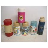 (6) Vintage Lunchbox Thermoses