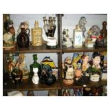 Decanters - contents of 4 shelves